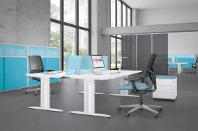 Gamme de bureaux "Idol" bureau rectangulaire,vague,compact,table de réunion,caisson